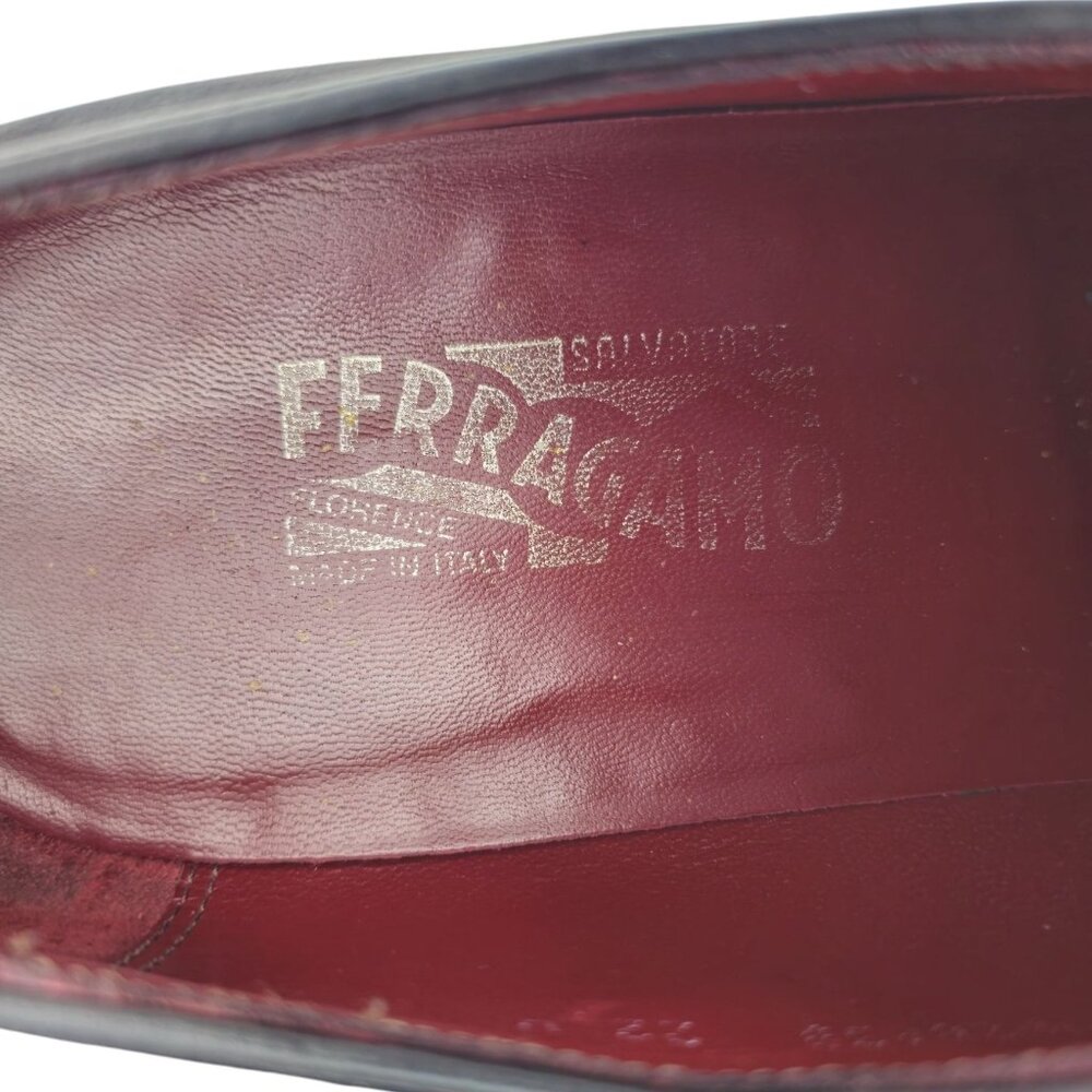 Salvatore Ferragamo Italy Men size 13D Black Suede Dress Shoes Plain-toe Oxfords - Picture 4 of 15